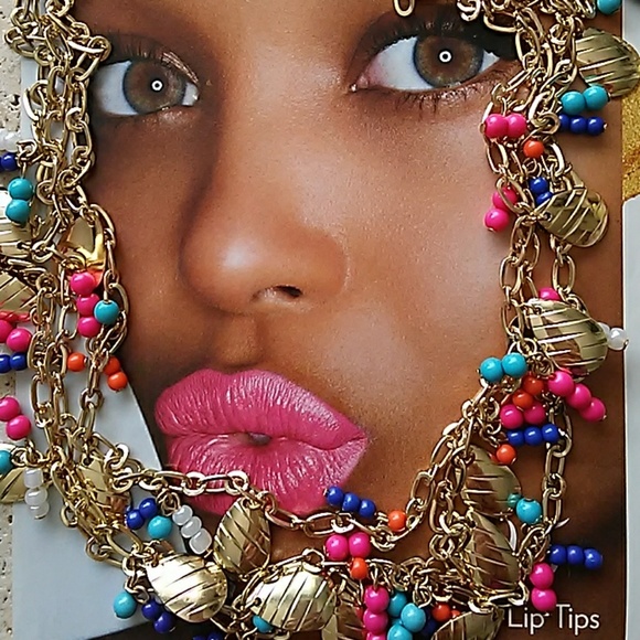 RAINBOW Colorful Necklace Gold & Beads Necklace Multi Strand - Picture 3 of 6